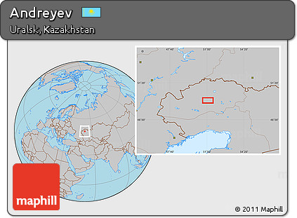 Gray Location Map of Andreyev