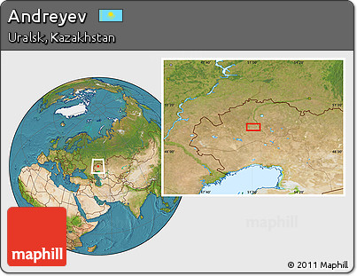 Satellite Location Map of Andreyev