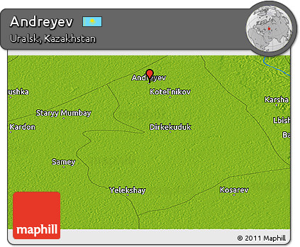 Physical Panoramic Map of Andreyev