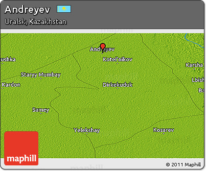 Physical Panoramic Map of Andreyev