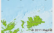 Physical Map of the area around 49° 43' 37" N, 54° 19' 30" W