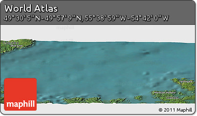 Satellite Panoramic Map of the Area around 49° 43' 37" N, 55° 10' 29" W