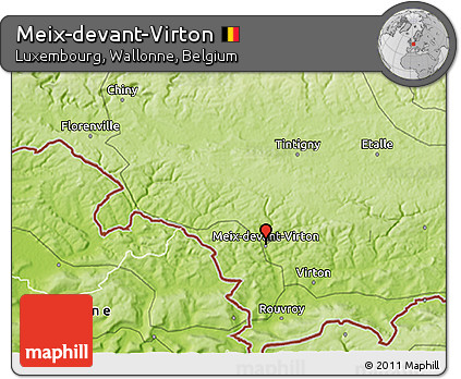 Physical 3D Map of Meix-devant-Virton