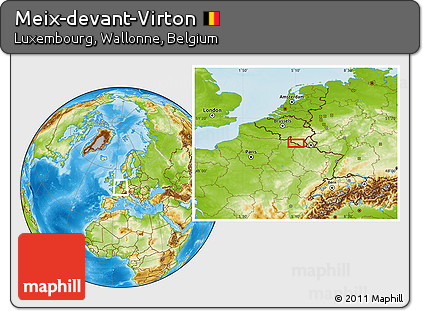 Physical Location Map of Meix-devant-Virton
