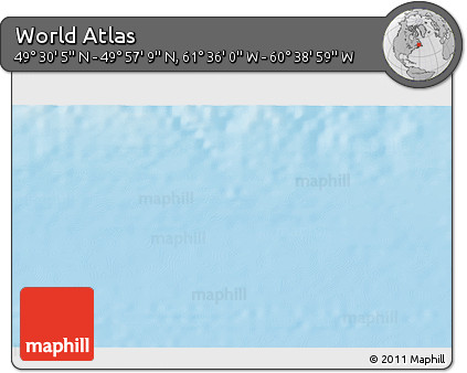 Physical 3D Map of the Area around 49° 43' 37" N, 61° 7' 30" W