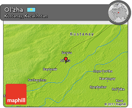 Physical 3D Map of Ol'zha