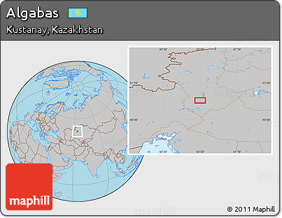 Gray Location Map of Algabas