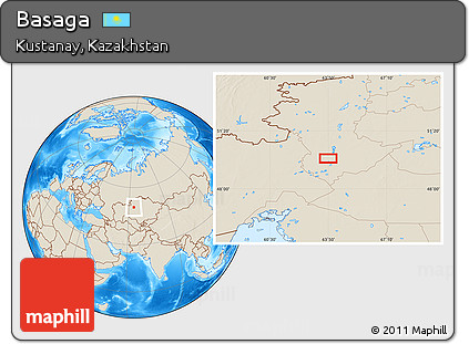 Shaded Relief Location Map of Basaga