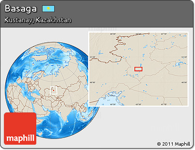 Shaded Relief Location Map of Basaga