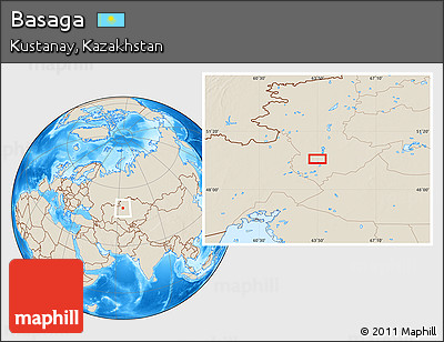 Shaded Relief Location Map of Basaga