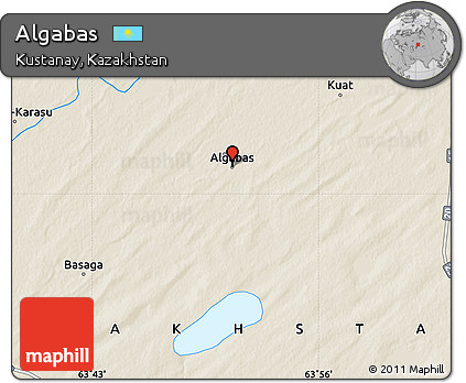 Shaded Relief Map of Algabas