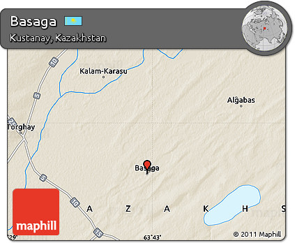 Shaded Relief Map of Basaga