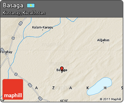 Shaded Relief Map of Basaga