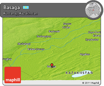 Physical Panoramic Map of Basaga