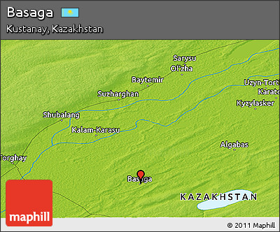 Physical Panoramic Map of Basaga