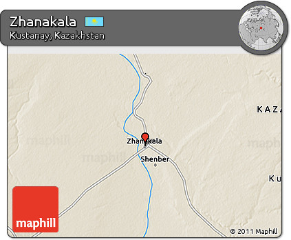 Shaded Relief 3D Map of Zhanakala