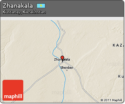 Shaded Relief 3D Map of Zhanakala