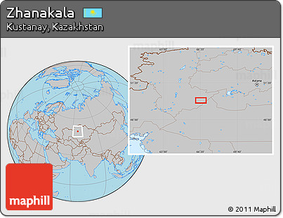 Gray Location Map of Zhanakala
