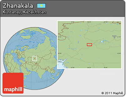 Savanna Style Location Map of Zhanakala
