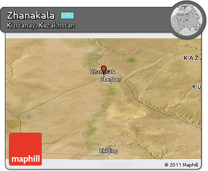 Satellite Panoramic Map of Zhanakala