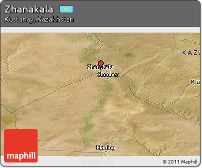 Satellite Panoramic Map of Zhanakala