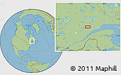 Savanna Style Location Map of the area around 49° 43' 37" N, 69° 37' 30" W
