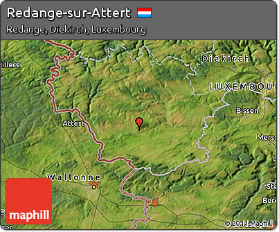 Satellite 3D Map of Redange-sur-Attert