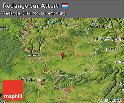 Satellite 3D Map of Redange-sur-Attert