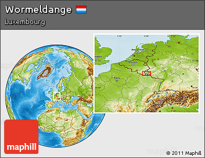 Physical Location Map of Wormeldange