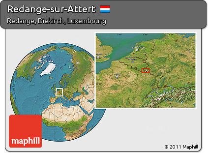 Satellite Location Map of Redange-sur-Attert