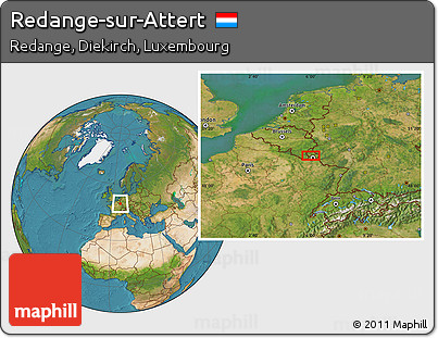 Satellite Location Map of Redange-sur-Attert