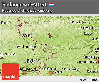 Physical Panoramic Map of Redange-sur-Attert