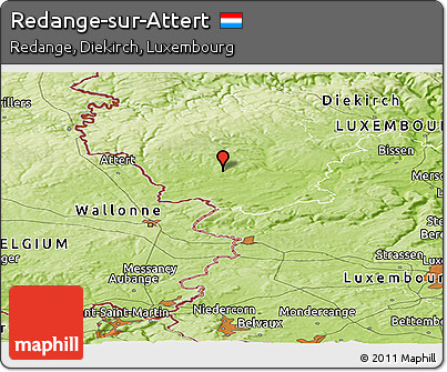 Physical Panoramic Map of Redange-sur-Attert