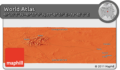 Political Panoramic Map of the Area around 49° 43' 37" N, 78° 16' 30" E
