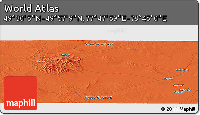 Political Panoramic Map of the Area around 49° 43' 37" N, 78° 16' 30" E