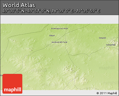 Physical 3D Map of the Area around 49° 43' 37" N, 79° 7' 30" E