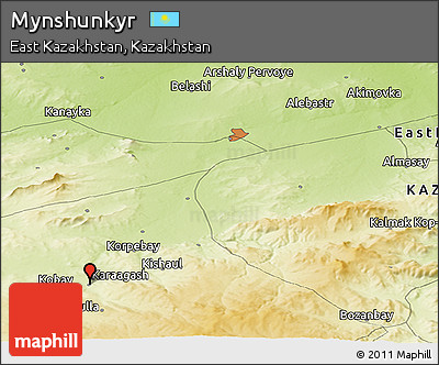 Physical Panoramic Map of Mynshunkyr