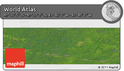 Satellite Panoramic Map of the Area around 49° 43' 37" N, 83° 13' 29" W