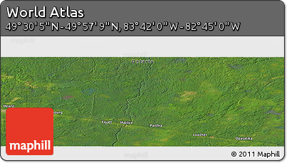 Satellite Panoramic Map of the Area around 49° 43' 37" N, 83° 13' 29" W