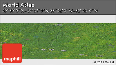 Satellite Panoramic Map of the Area around 49° 43' 37" N, 83° 13' 29" W
