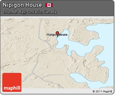 Shaded Relief Panoramic Map of Nipigon House
