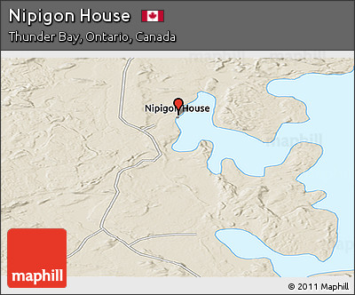Shaded Relief Panoramic Map of Nipigon House