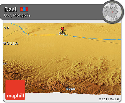 Physical Panoramic Map of Dzel