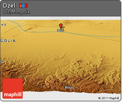 Physical Panoramic Map of Dzel