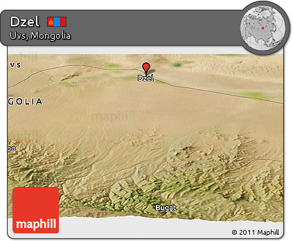 Satellite Panoramic Map of Dzel