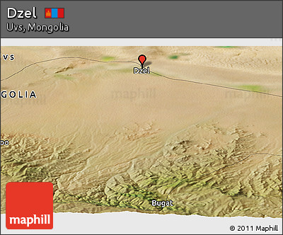 Satellite Panoramic Map of Dzel