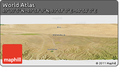 Satellite Panoramic Map of the Area around 49° 43' 37" N, 94° 25' 30" E
