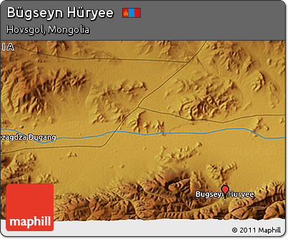Physical 3D Map of Bügseyn Hüryee