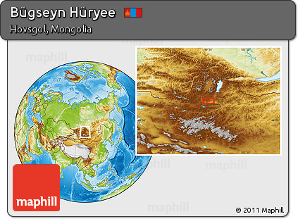 Physical Location Map of Bügseyn Hüryee