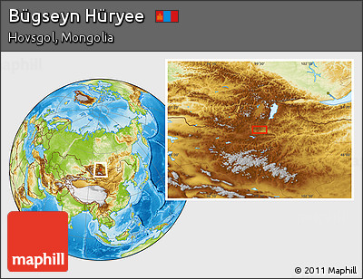 Physical Location Map of Bügseyn Hüryee
